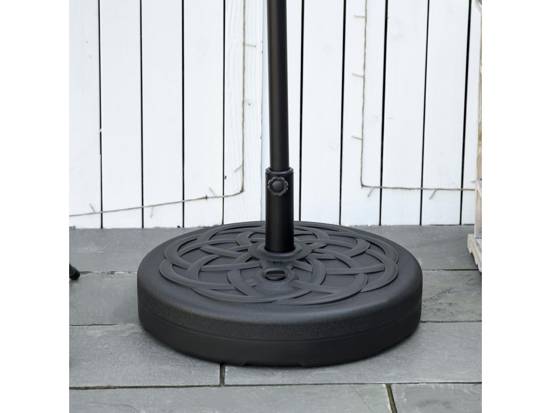 Vente Unique Pied De Parasol Base De Lestage Parasol Rond Ø 56 X 30 5H Cm à Lester Métal PE Noir