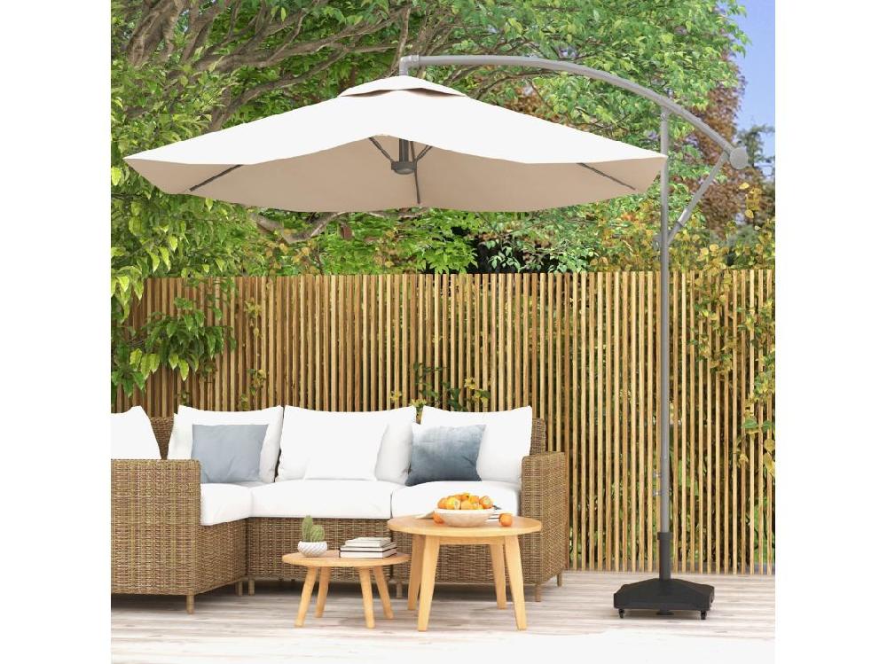 Vente Unique Pied De Parasol Carré Avec 4 Roulettes Et Poignée HDPE Noir