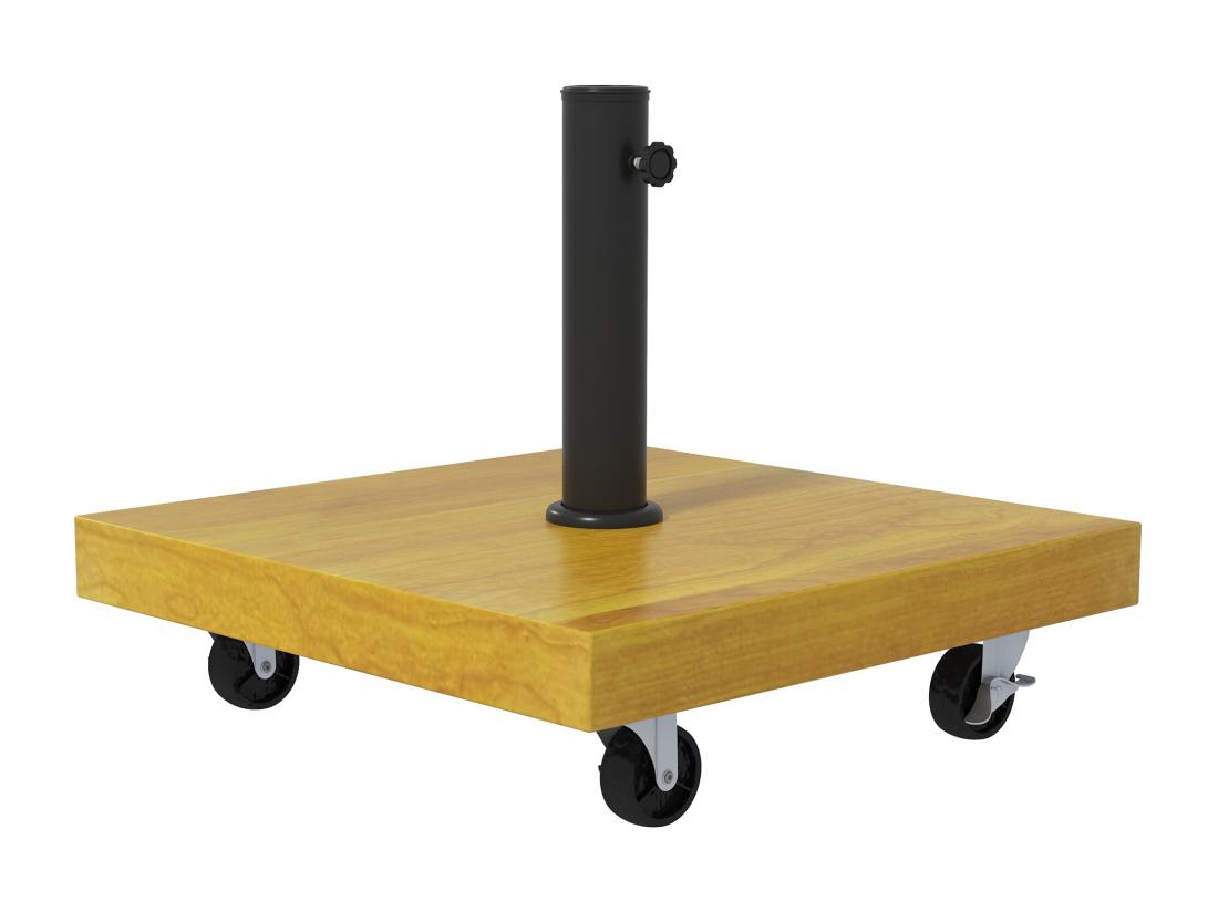 Vente Unique Pied De Parasol Carré - Base De Lestage Poids Net 25 Kg Métal 4 Roulettes