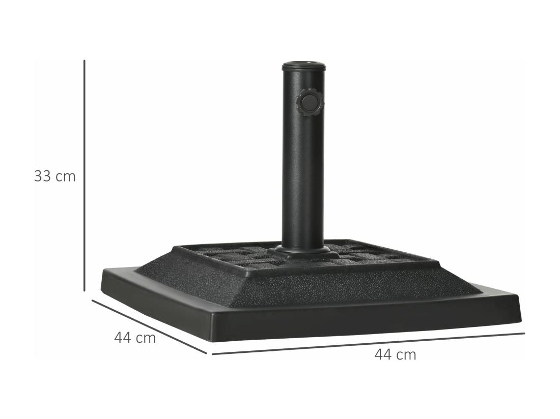Vente Unique Pied De Parasol Carré Base De Lestage Résine Aspect Rotin Tressé Poids Net 12 Kg Noir