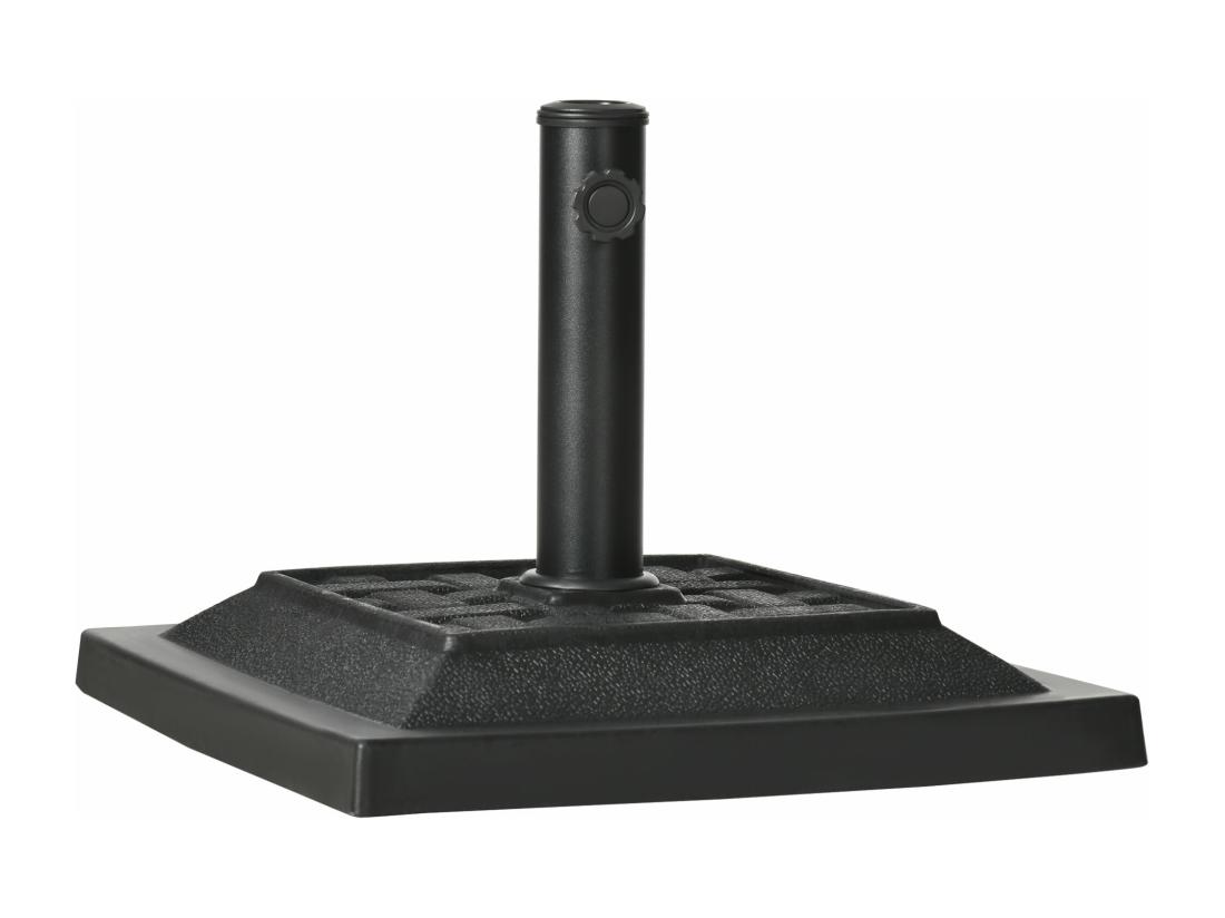 Vente Unique Pied De Parasol Carré Base De Lestage Résine Aspect Rotin Tressé Poids Net 12 Kg Noir