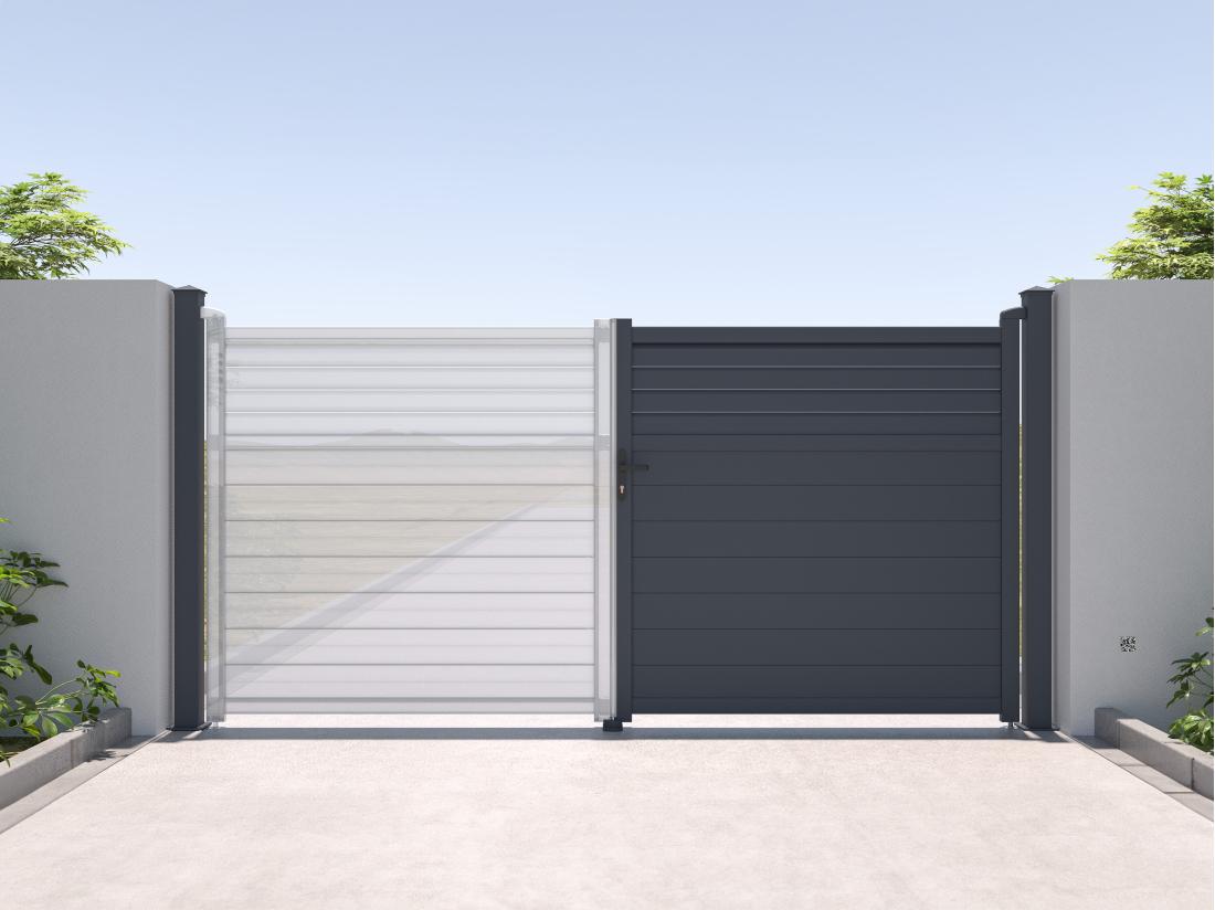 vente unique Pilier pour portail en aluminium - L15 cm x H190 cm - anthracite - NERETO
