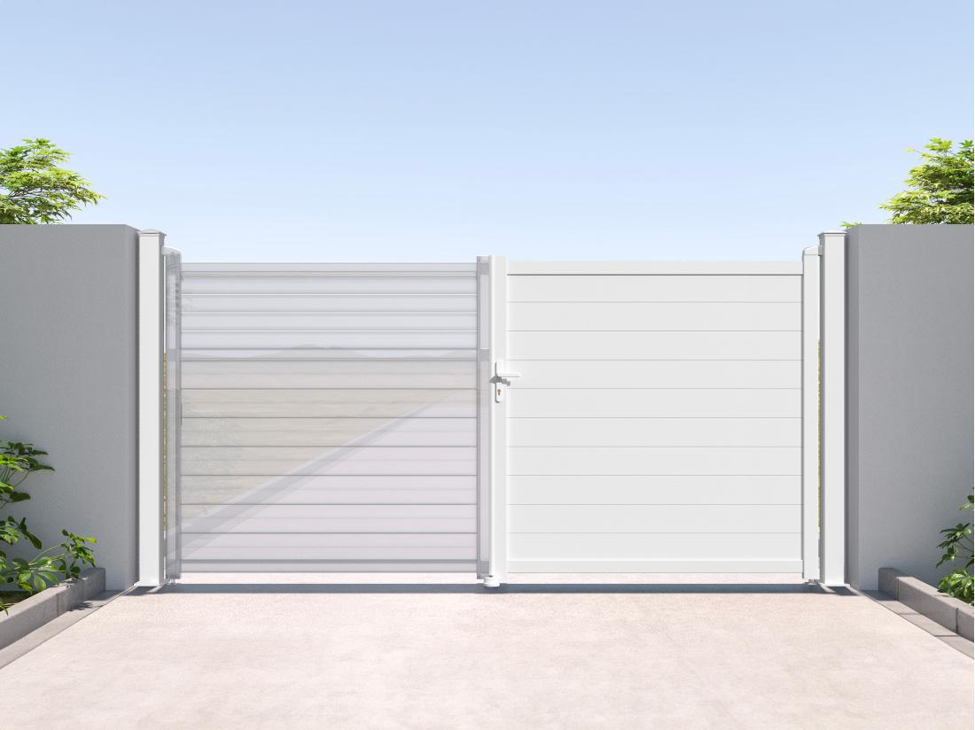 vente unique Pilier pour portail en aluminium - L15 cm x H190 cm - blanc - NERETO