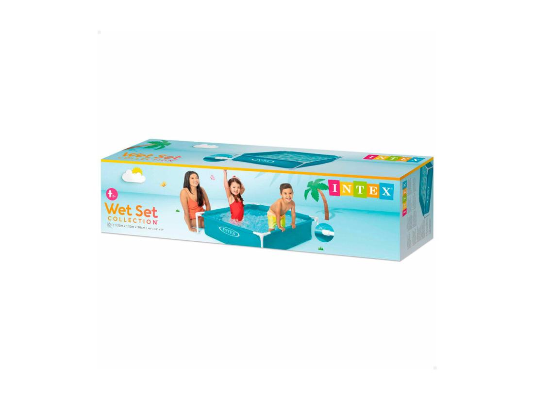 Vente Unique Piscine à Cadre Rectangulaire "Enfant" 122cm Bleu
