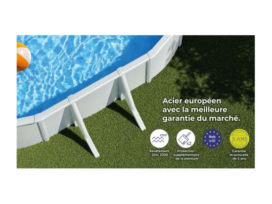 Vente Unique Piscine Acier Blanc Fidji Ovale 5 27 X 3 27 X 1 22 M - Gré