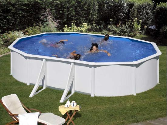 vente unique Piscine acier blanc Fidji ovale 5 27 x 3 27 x 1 22 m - Gré