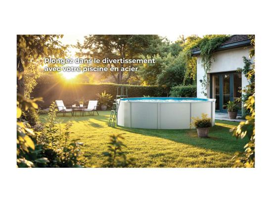 Vente Unique Piscine Acier Blanc Fidji Ronde 4 80 X 1 22 M - Gré