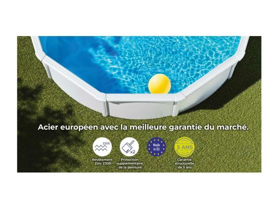 Vente Unique Piscine Acier Blanc Fidji Ronde 4 80 X 1 22 M - Gré