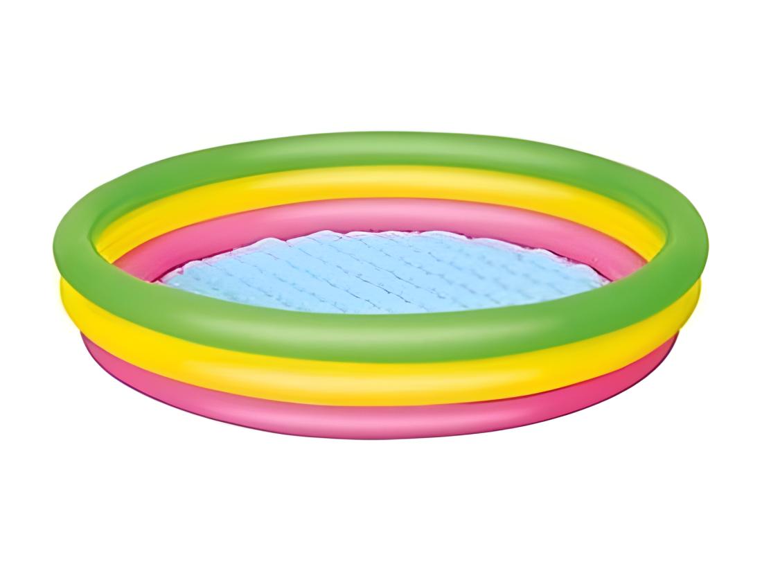 vente unique Piscine arc en ciel ronde 3 boudins - D 152 x H 30 cm