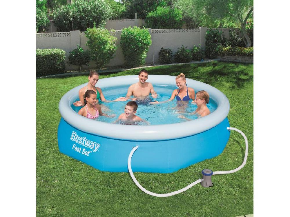 Vente Unique Piscine Autoportante Bestway Fast Set 305x76 Cm Filtre à Cartouche De 1.249 Litres/heure