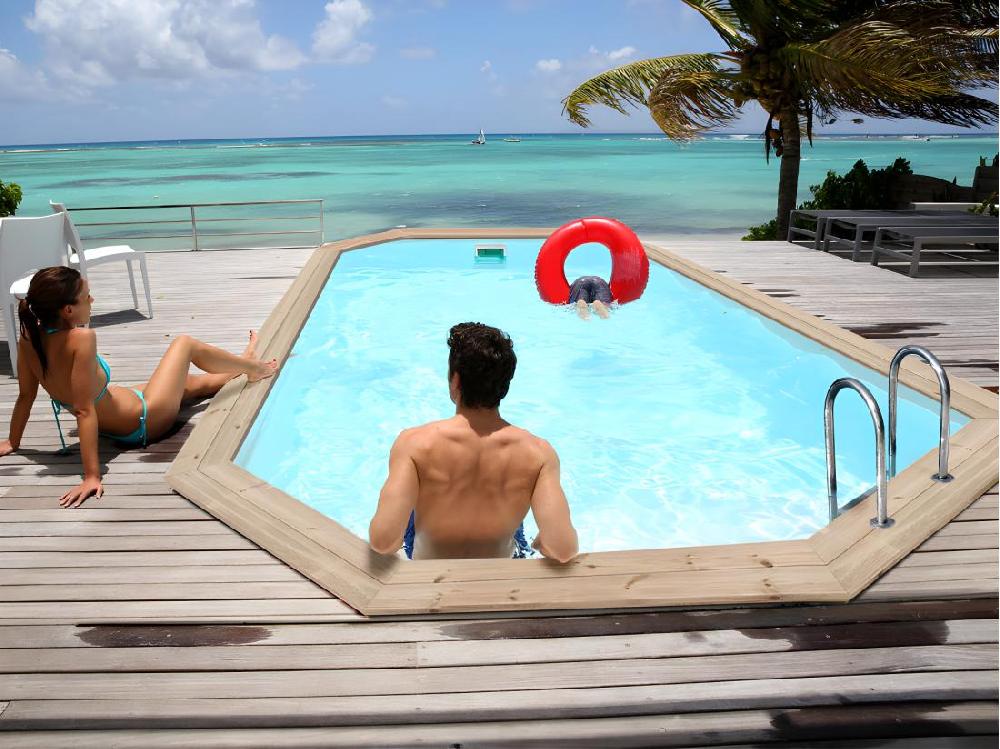 Vente Unique Piscine Bois " Cordoue " - 3.48 X 2.15 X 1.18 M