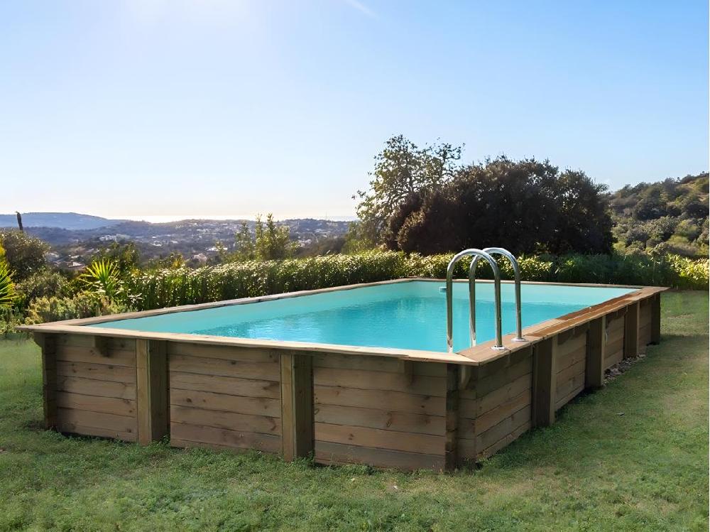 vente unique Piscine bois en kit rectangle " Tampa 145 " - 7.20 x 4.20 x 1.44 m