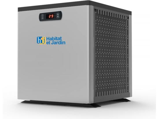 Vente Unique Piscine Bois " Miami 130 " - 4.86 X 3.36 X 1.30 M + Mini Pompe à Chaleur - Puissance 3.5 Kw