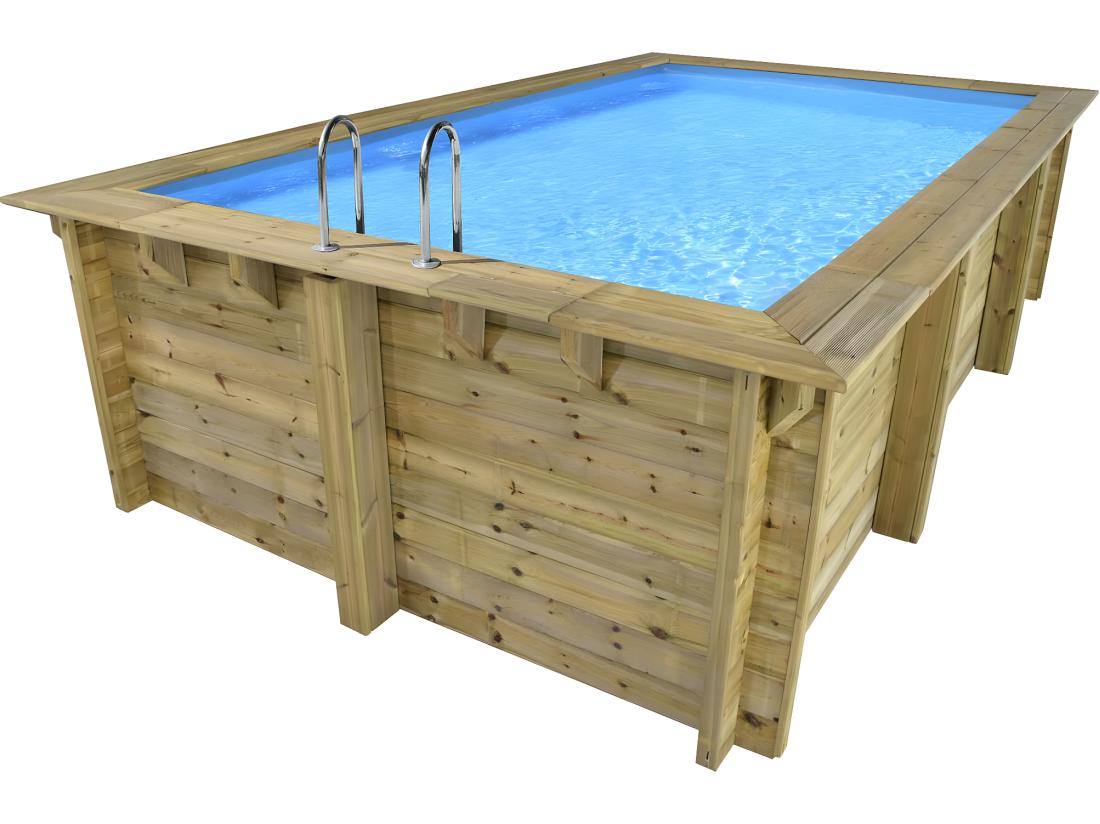Vente Unique Piscine Bois Rectangle " Aruba "- 5.00 X 3.00 X 1.24 M