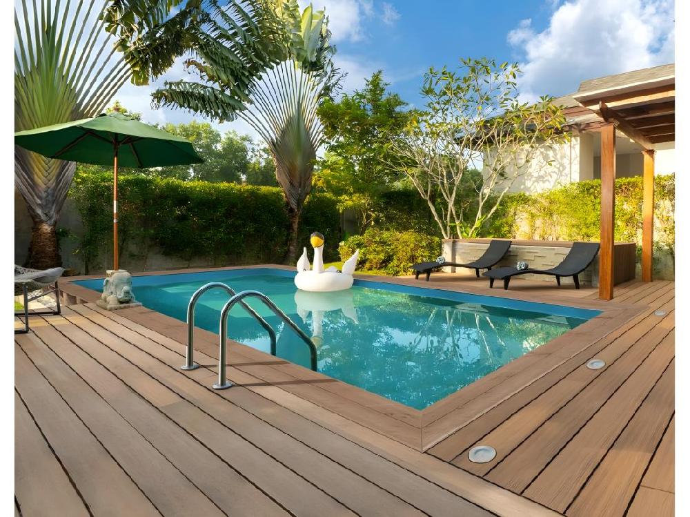 Vente Unique Piscine Bois Rectangle " Panama "- 6.20 X 4.10 X 1.45 M