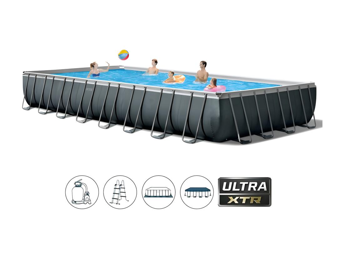 vente unique Piscine de jardin 975x488x132 cm avec pompe échelle et accessoires