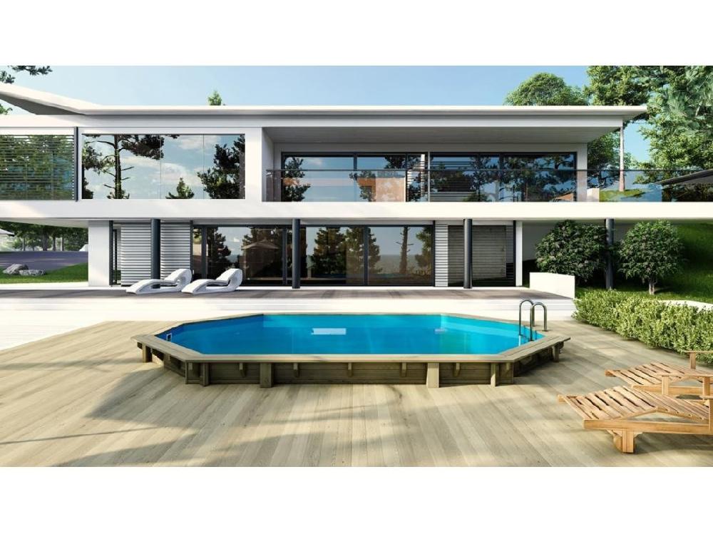Vente Unique Piscine En Bois 6 57x4 07 - H.1 20 M - Avec Filtration - BAS748OSPI - ALTANKA
