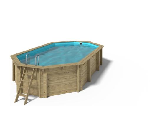 Vente Unique Piscine En Bois 7 57x4 07 - H.1 31 M - Avec Filtration Et Coffre - BAS745OSPI+SZA - ALTANKA