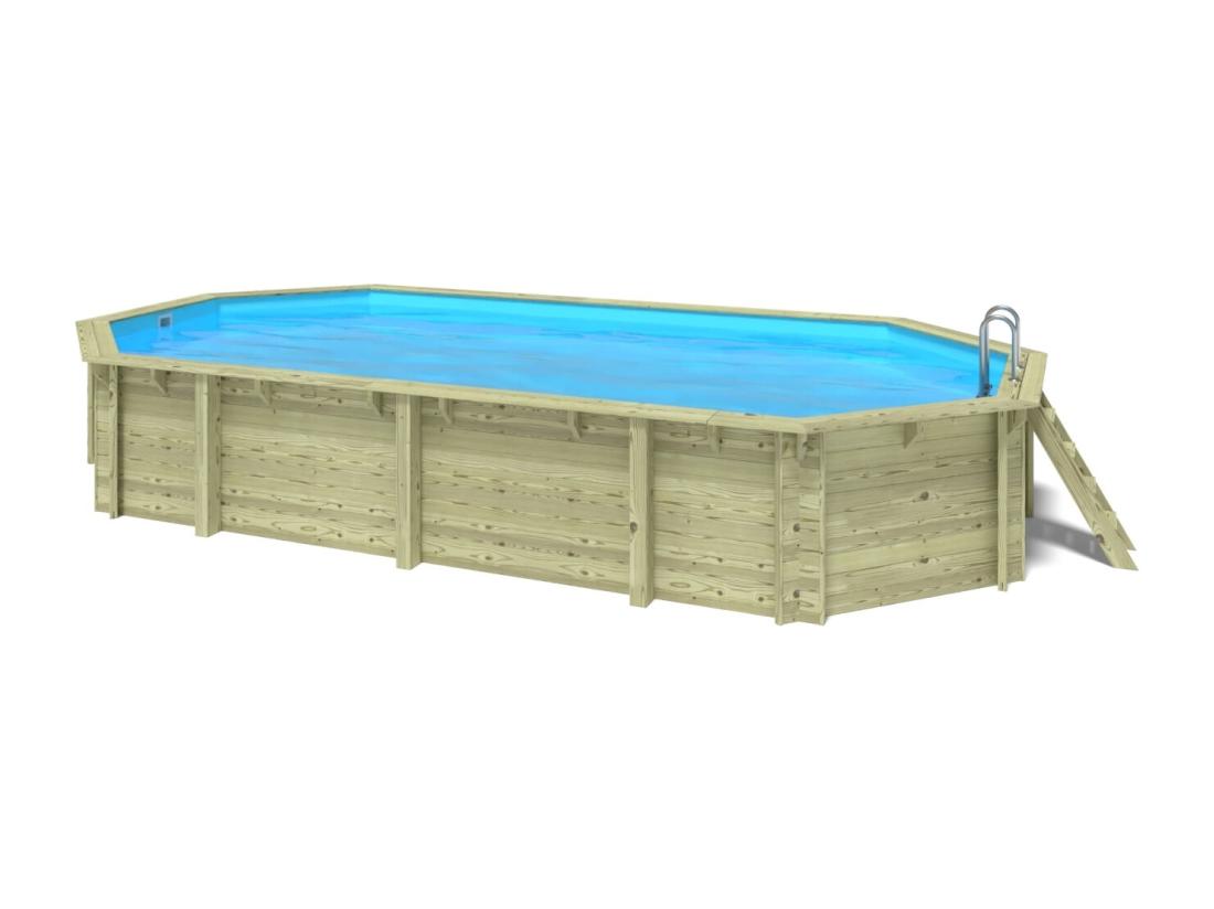 Vente Unique Piscine En Bois 8 57x4 57 - H.1 31 M - Avec Filtration - BAS746OSPI - ALTANKA