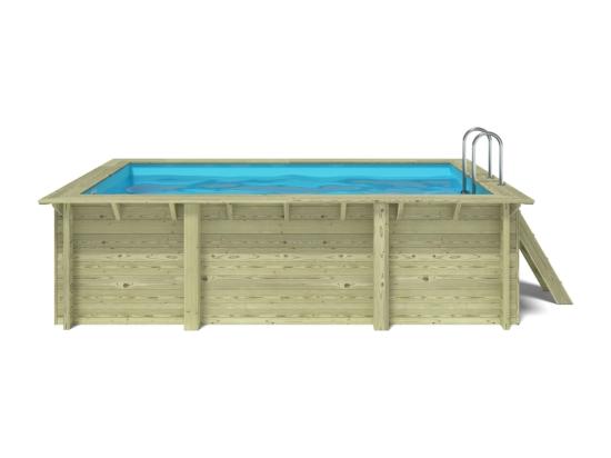 Vente Unique Piscine En Bois Aqua 4 65x2 85 - H.1 24 M - Avec Filtration - BAS7306OSPI - ALTANKA