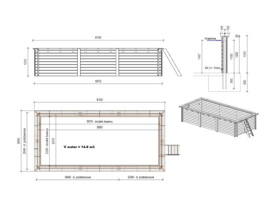 Vente Unique Piscine En Bois Aqua 6 1x2 85 - H.1 31 M - Avec Filtration - BAS7307OSPI - ALTANKA