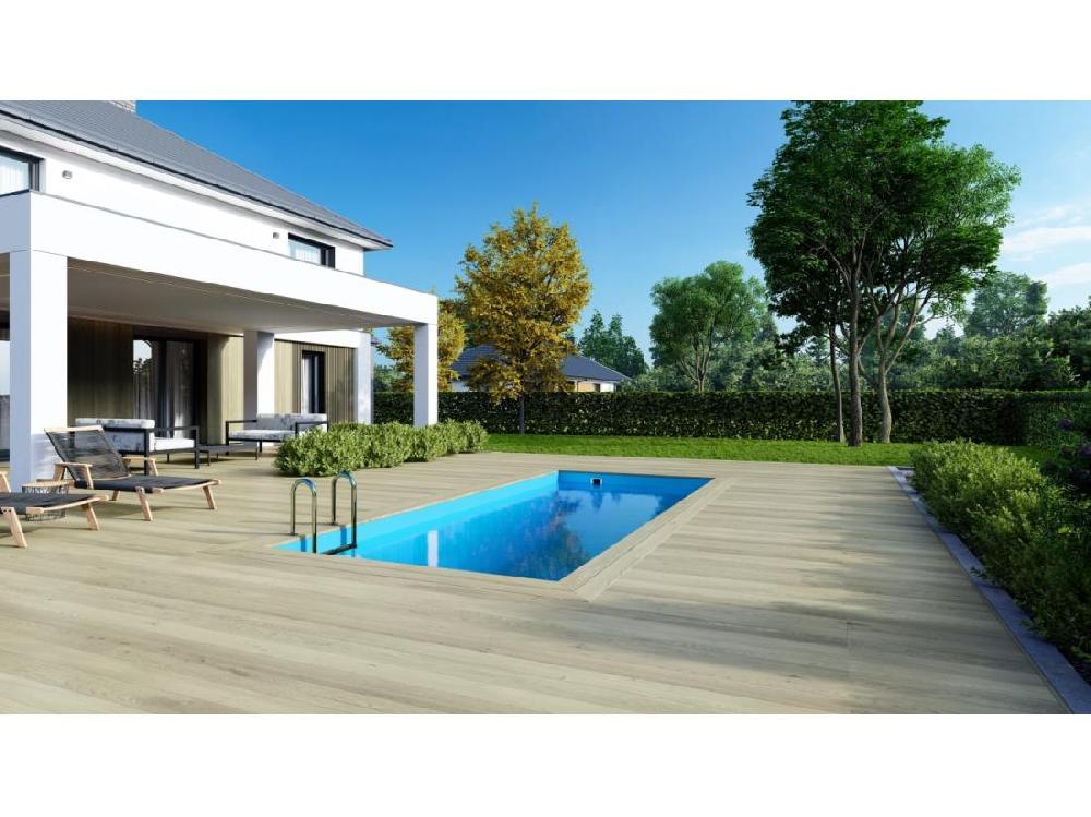 Vente Unique Piscine En Bois Aqua 6 1x2 85 - H.1 31 M - Avec Filtration Et Coffre - BAS7307OSPI+SZA - ALTANKA