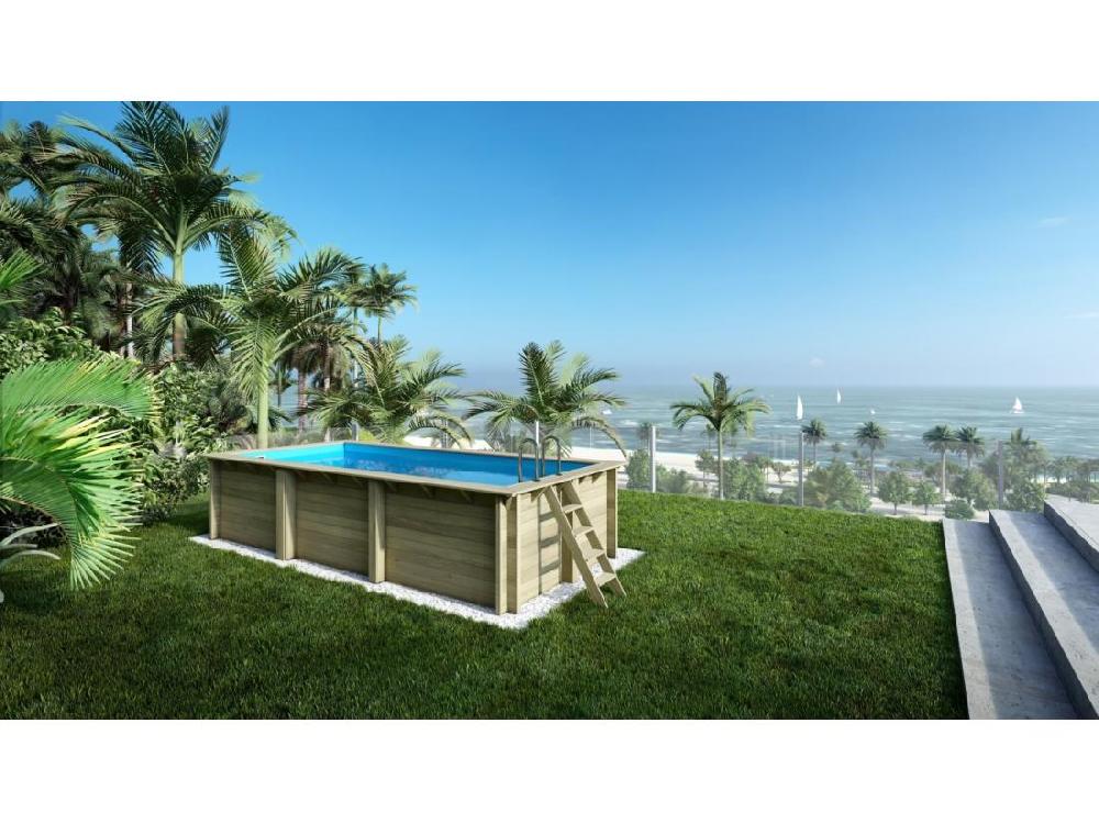 vente unique Piscine en bois Aqua 6 1x2 85 - H.1 31 m - avec filtration - BAS7307OSPI - ALTANKA