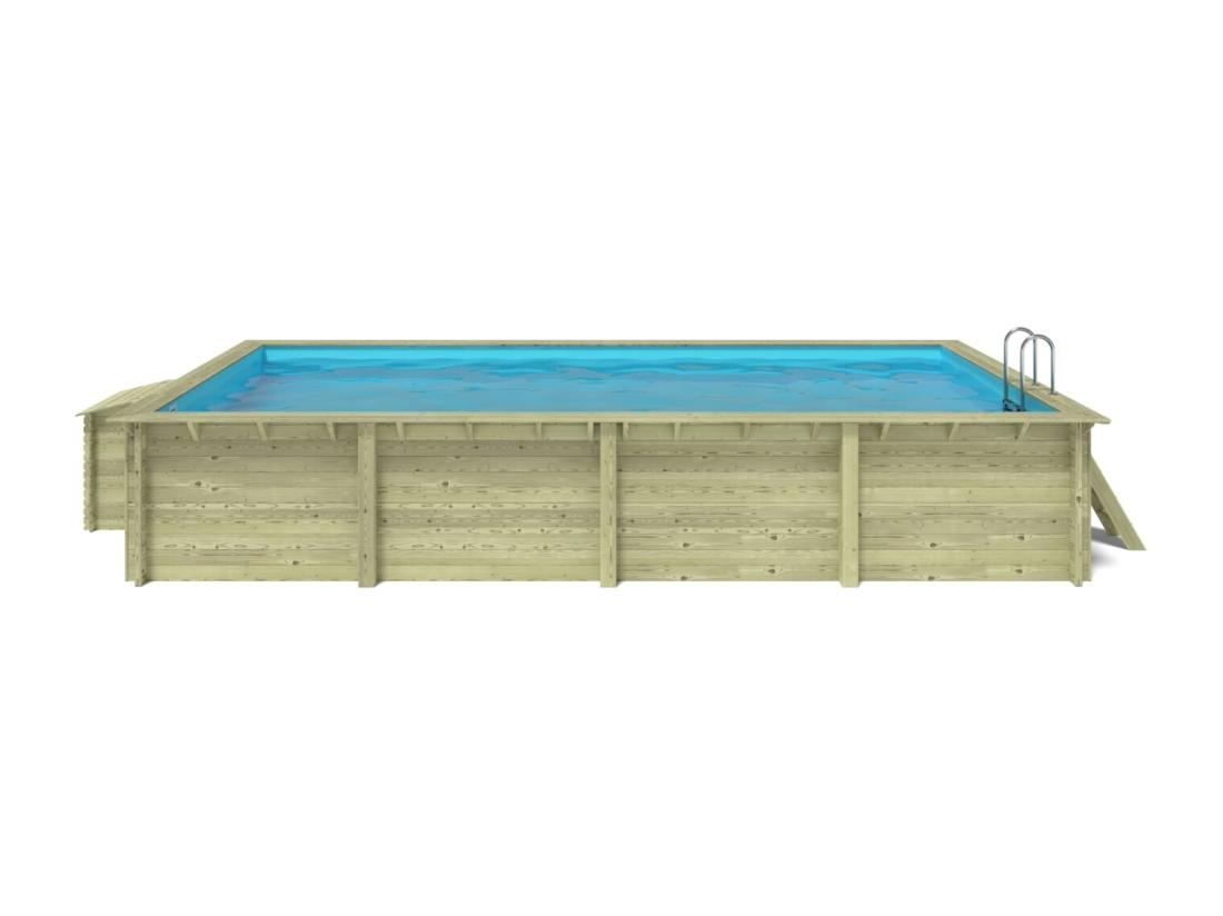 Vente Unique Piscine En Bois Aqua 8 5x4 35 - H.1 45 M - Avec Filtration Et Coffre - BAS7309OSPL+SZA - ALTANKA