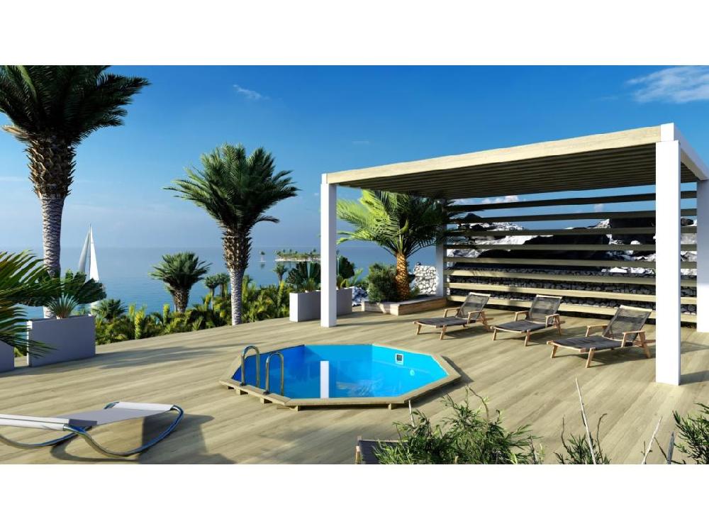 Vente Unique Piscine En Bois Coral 3 25x3 25 - H.1 18 M - Avec Filtration Et Coffre - BAS7301OSP+SZA - ALTANKA