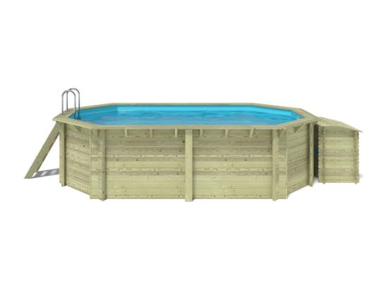 Vente Unique Piscine En Bois Nemo 5 79x3 49 - H.1 45 M - Avec Filtration Et Coffre - BAS7304OSPI+SZA - ALTANKA