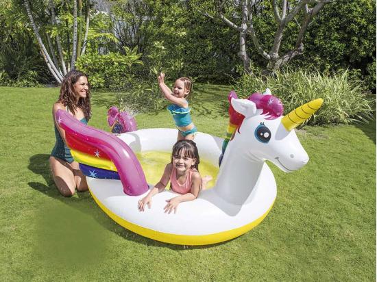 Vente Unique Piscine Enfant Fontaine "Licorne" 272cm Multicolore