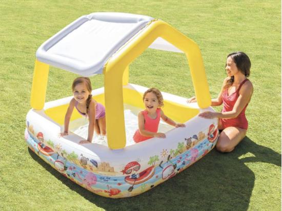 Vente Unique Piscine Gonflable "Pare-Soleil' 157cm Bleu