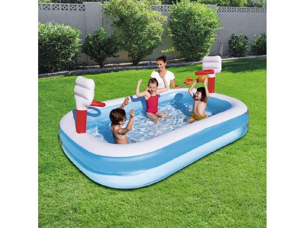 Vente Unique Piscine Gonflable Pour Enfants Avec Panier De Basket Bestway 254x168x102 Cm