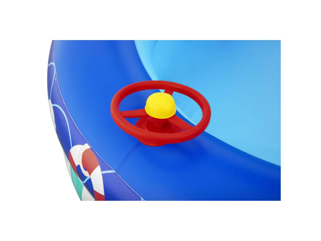 Vente Unique Piscine Gonflable Pour Enfants Bestway 213x155x132 Cm Bateau Bleu Avec Auvent Et Gouvernail Sonnette Plus De 3 Ans