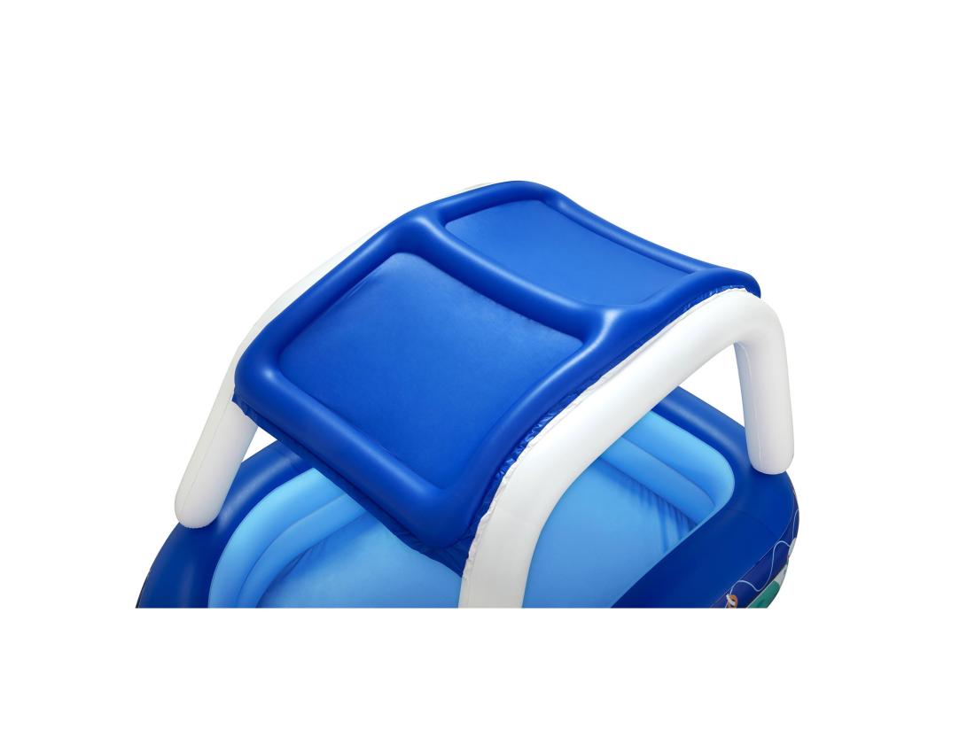 Vente Unique Piscine Gonflable Pour Enfants Bestway 213x155x132 Cm Bateau Bleu Avec Auvent Et Gouvernail Sonnette Plus De 3 Ans