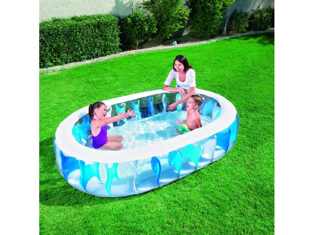 Vente Unique Piscine Gonflable Pour Enfants Bestway Elíptica 229x152x51 Cm Bleu
