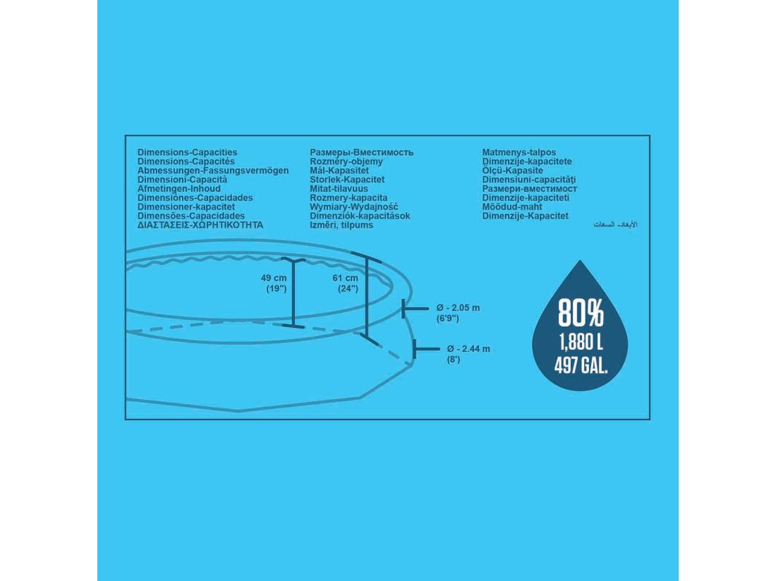 Vente Unique Piscine Gonflable Pour Enfants Bestway Fast Set Ø244x61 Cm Épurateur à Cartouche 1.249 L/h Bleu
