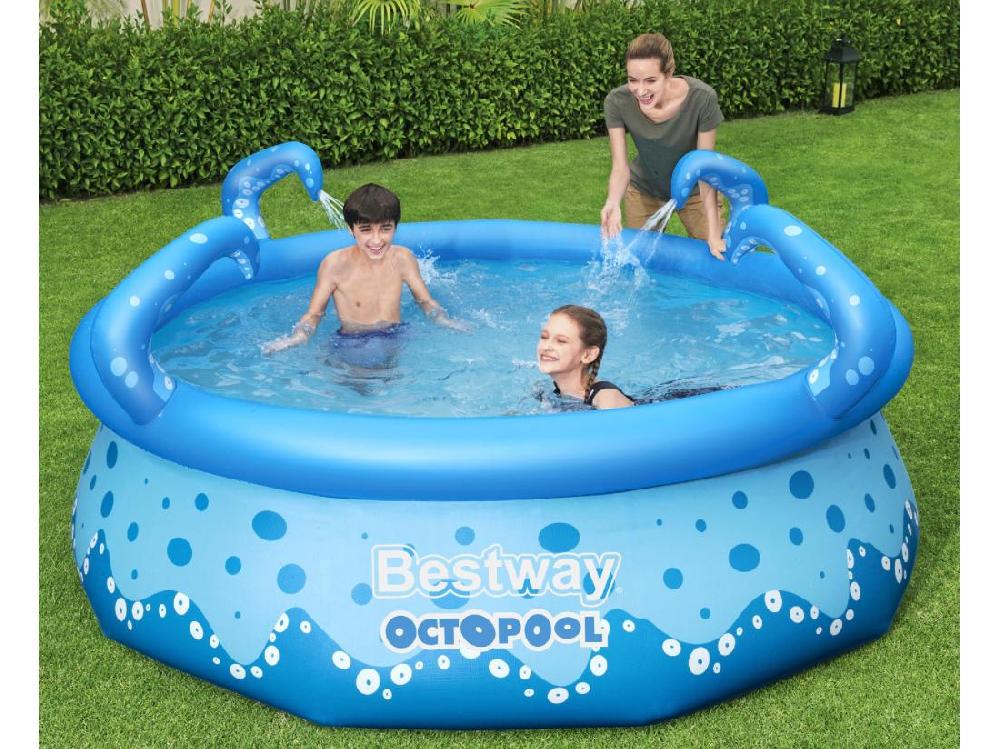 Vente Unique Piscine Gonflable Pour Enfants Bestway OctoPool 274x76 Cm Avec 4 Tentacules Couleur Bleu Avec Capacité De 3153 Litres