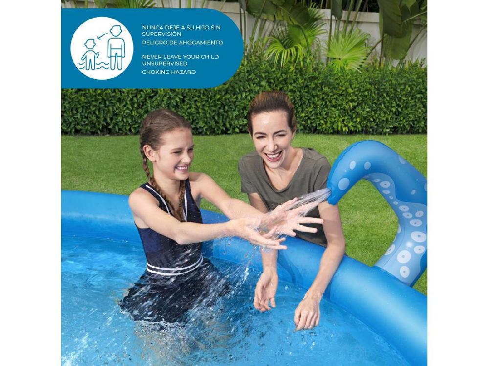 Vente Unique Piscine Gonflable Pour Enfants Bestway OctoPool 274x76 Cm Avec 4 Tentacules Couleur Bleu Avec Capacité De 3153 Litres