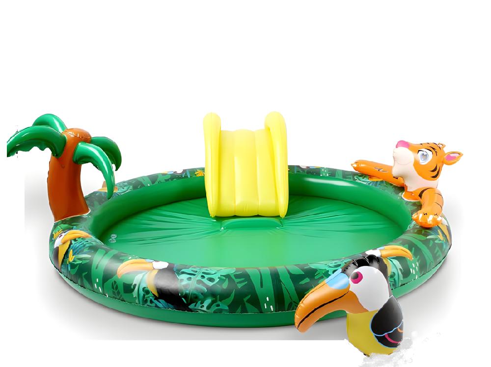 vente unique Piscine gonflable pour enfants toboggan de piscine - 182x165x62 cm piscine hors sol design Jungle- Parc aquatique
