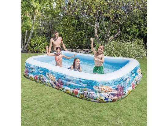Vente Unique Piscine Gonflable Rectangulaire "Family" 305cm Bleu