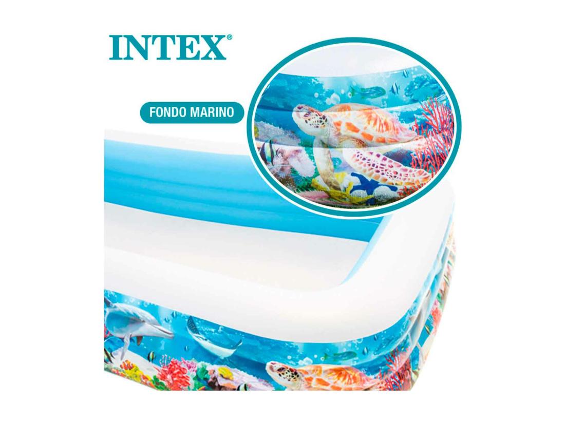 Vente Unique Piscine Gonflable Rectangulaire "Family" 305cm Bleu