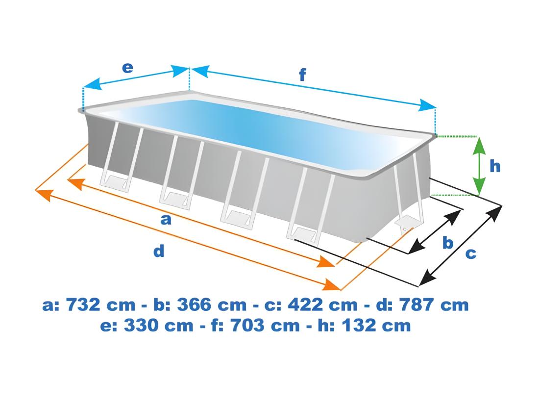 Vente Unique Piscine Hors Sol 732x366x132 Cm Avec Pompe échelle Et Accessoires
