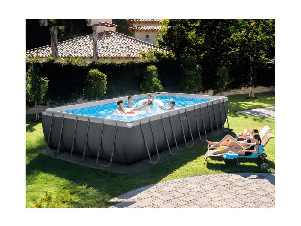 Vente Unique Piscine Hors Sol 732x366x132 Cm Avec Pompe échelle Et Accessoires