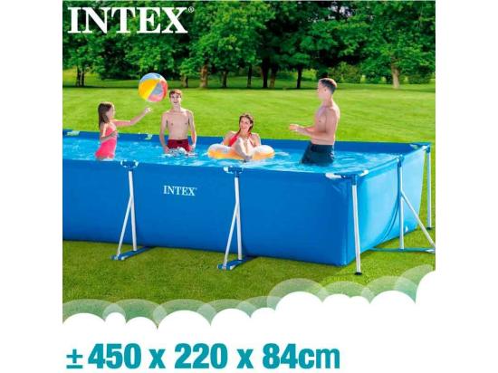 Vente Unique Piscine Hors Sol Rectangulaire 450x220x84 Cm Avec Pompe