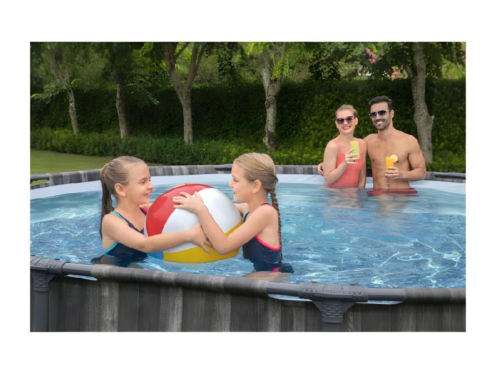 Vente Unique Piscine Hors Sol Steel Pro Max - 427 X 107 Cm - Filtre à Cartouche