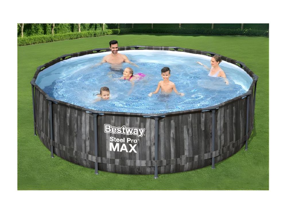 Vente Unique Piscine Hors Sol Steel Pro Max - 427 X 107 Cm - Filtre à Cartouche