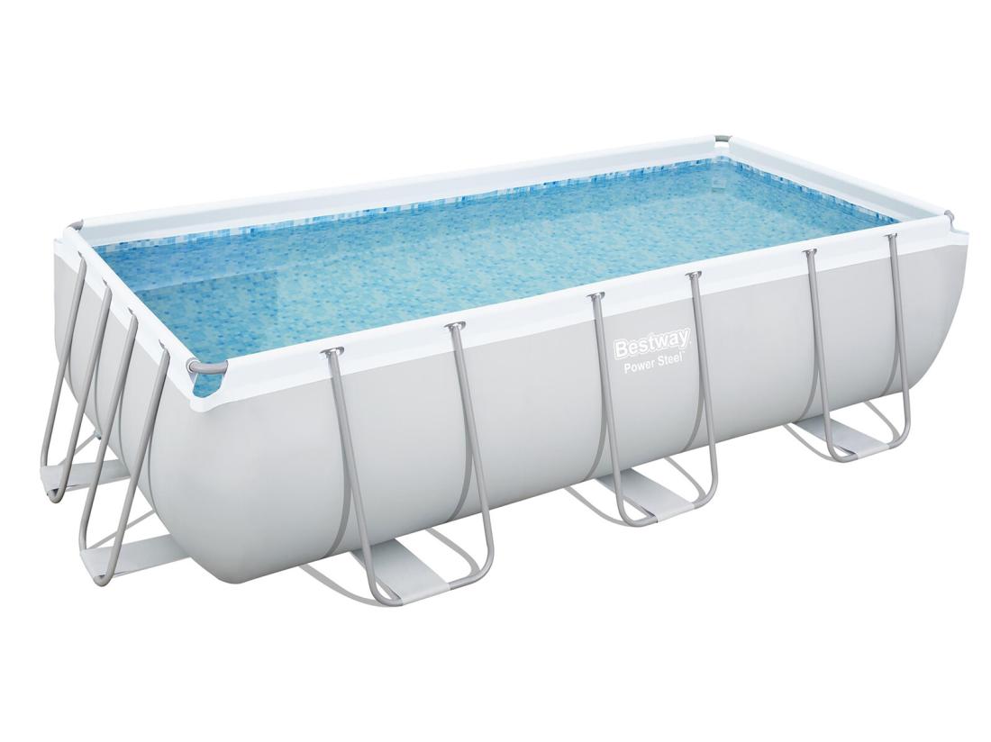 Vente Unique Piscine Hors-sol Tubulaire Bestway Power Steel 404x201x100 Cm Filtre à Sable De 3.028 Litres/heure