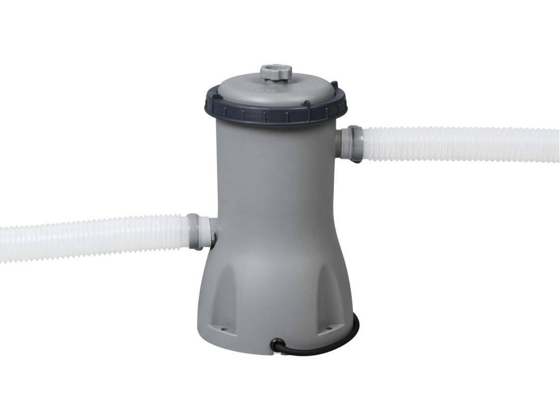 Vente Unique Piscine Hors-sol Tubulaire Bestway Power Steel 488x244x122 Cm Épurateur à Cartouche De 3 028 L/H Bâche Et Échelle