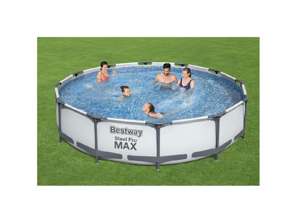 Vente Unique Piscine Hors-sol Tubulaire Bestway Steel Pro Max 366x76 Cm Épurateur à Cartouche De 1 249 L/H